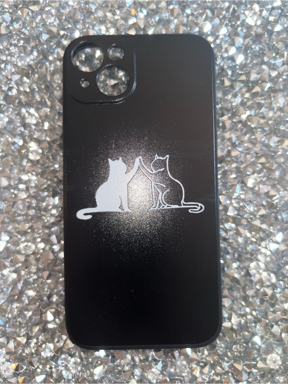 iPhone 15 plus Black Cat Design Phone Case for Cats Lovers